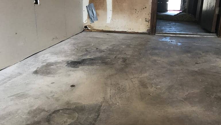 basement floor leveling - after picture