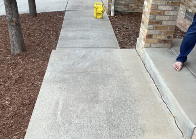 sinking patio walkway