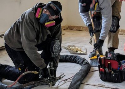 Liftech repairing basement floor - basement floor leveling