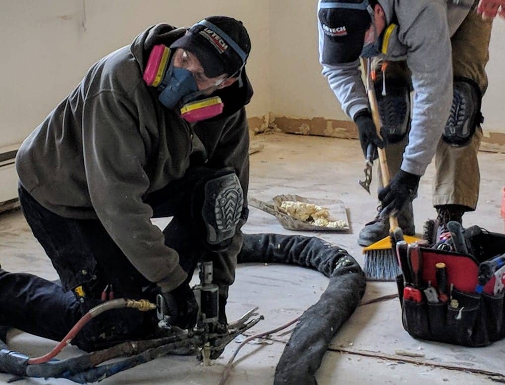 Liftech repairing basement floor - basement floor leveling
