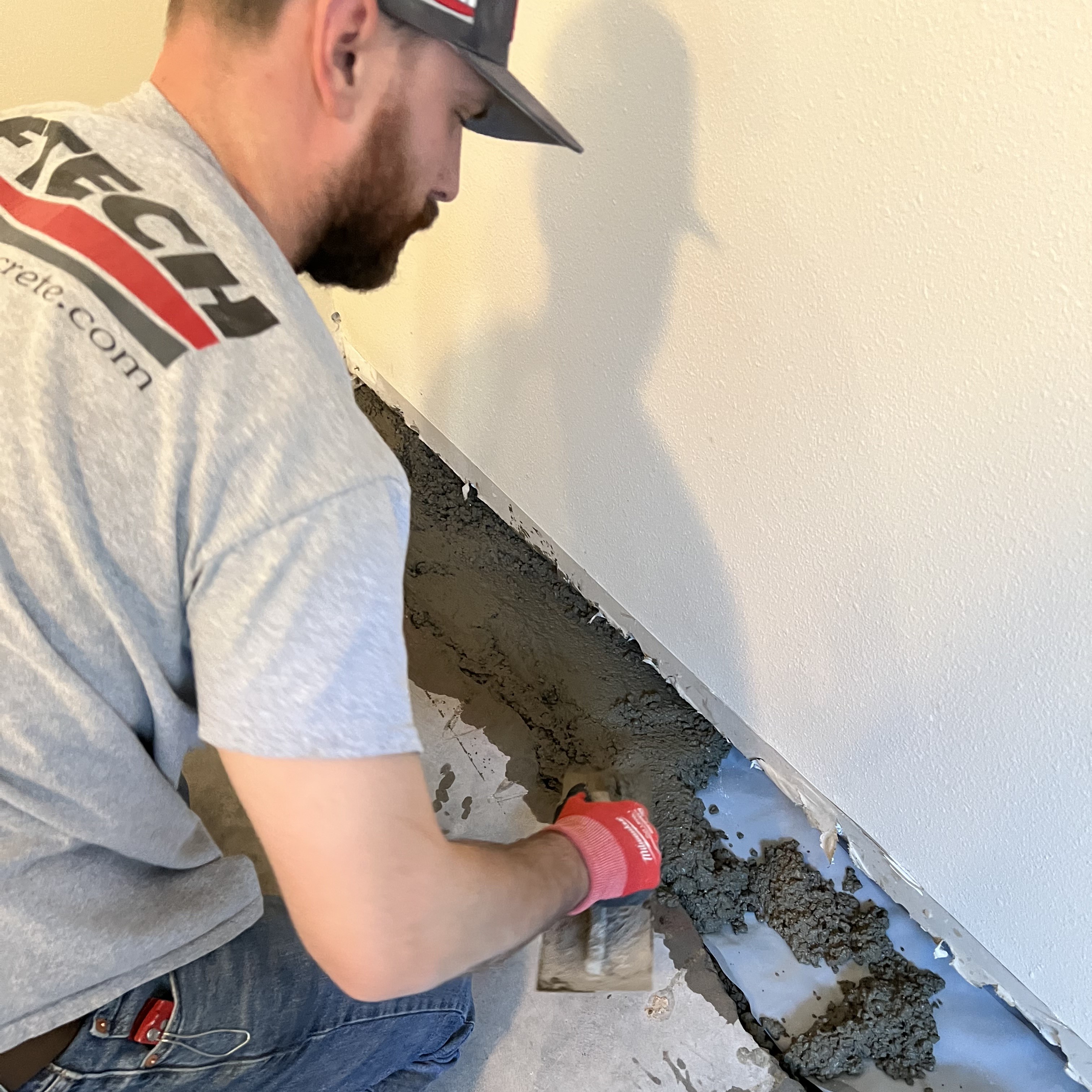 Basement Waterproofing - Trench Concrete Is Restored