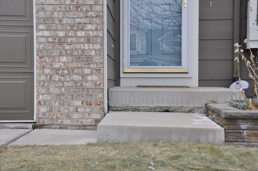 sunken concrete porch