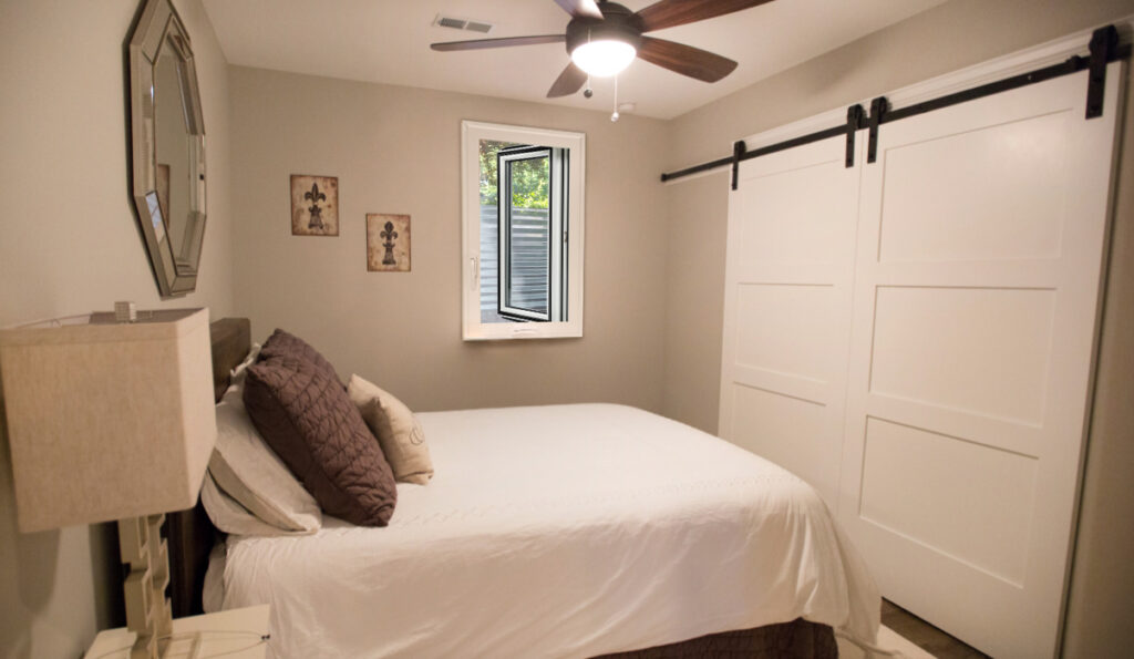 Finished Basement Bedroom with an egress window
