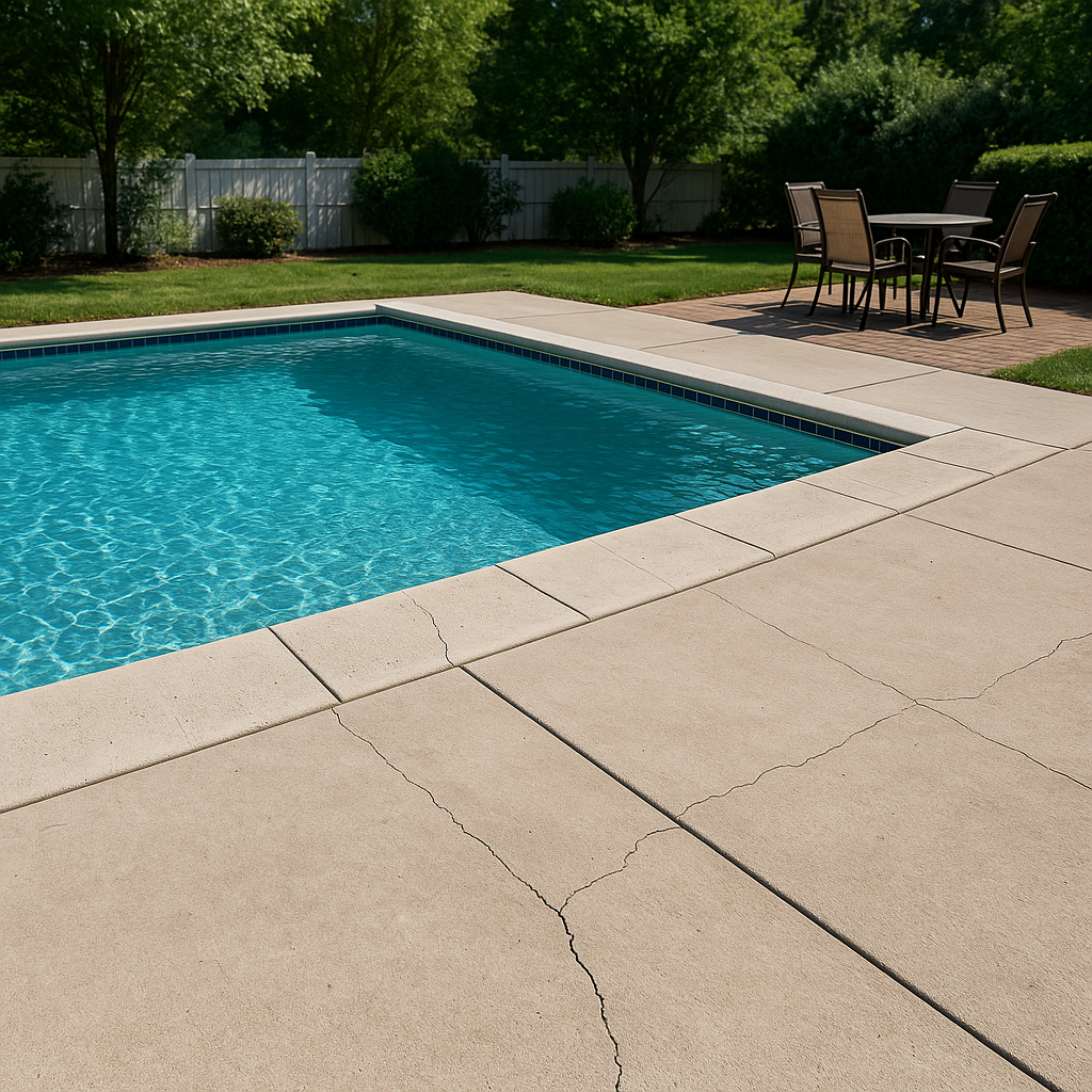 Cracked Concrete Pool Deck