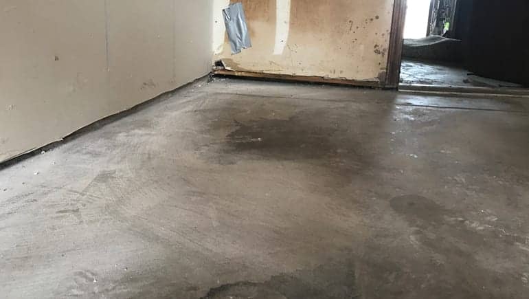 Uneven basement floor